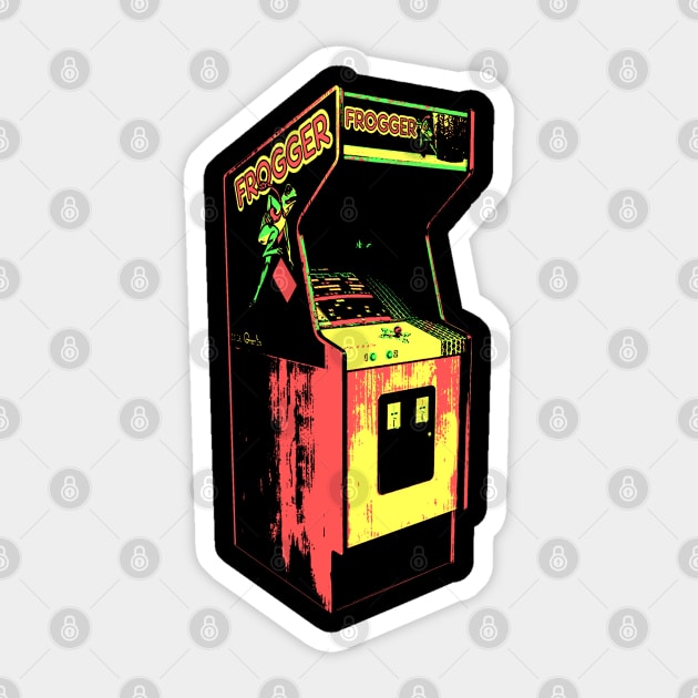 Frogger Retro Arcade Game 2.0 Sticker by C3D3sign